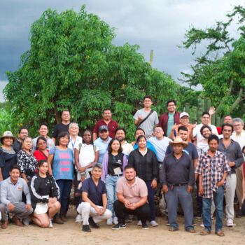 A group photo during the visit to the mezcal distillery